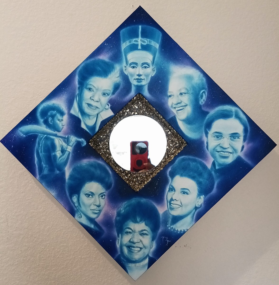 Reflections ~ Oil and glass on gallery wrap canvas 16x16 $1700